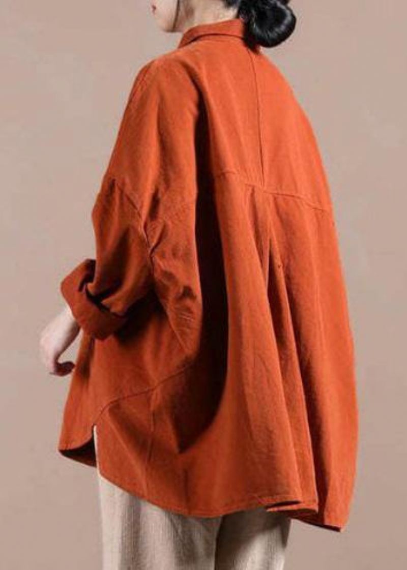 Manteau Vert À Manches Chauve-souris Pour Femmes Tenue De Printemps À La Mode - Orange