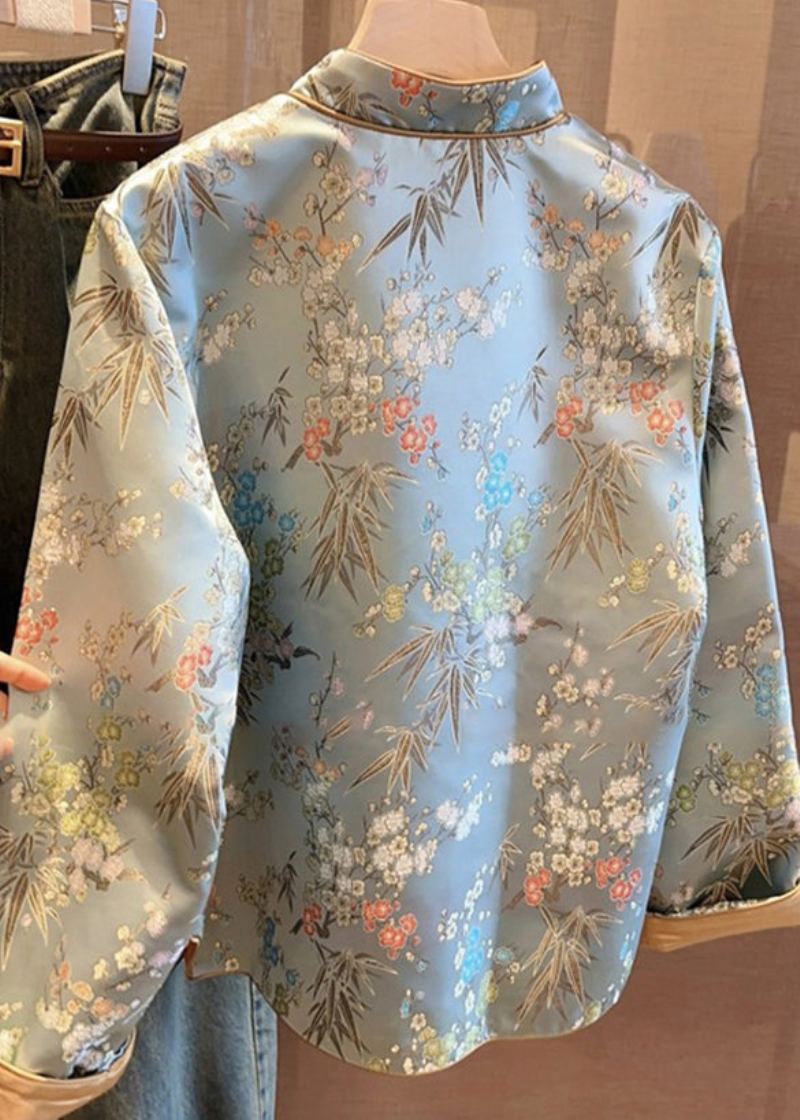 Manteaux Boutonnés Imprimés À Col Montant En Jacquard Printemps - Manteaux d'hiver femmes