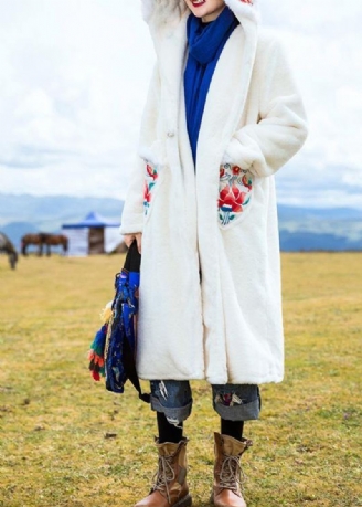 Style À Capuche Grande Taille Tenue De Broderie Boîte Blanche Outwear