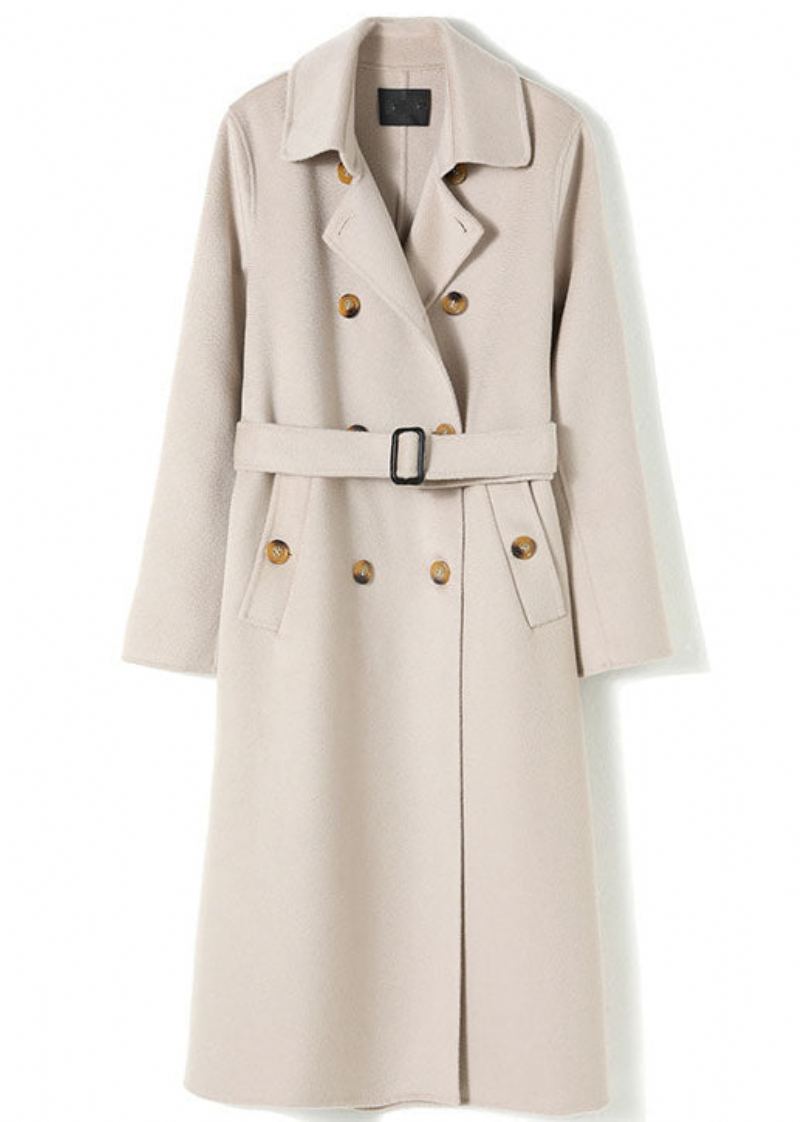 Trench-coat Croisé En Laine Rose Clair Ceintures D'hiver - Rose Clair