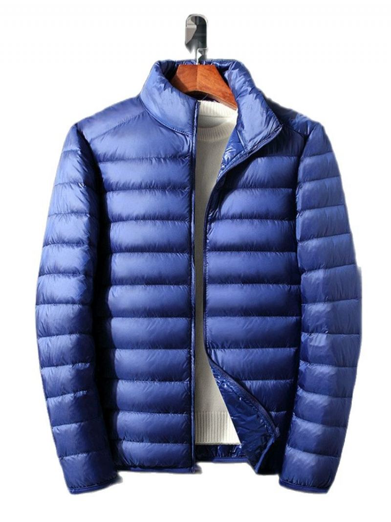 Décontracté Doudoune Hommes Automne Et Hiver Nouveau Duvet De Canard Blanc Col Montant Mâle Manteau Vêtements - Bleu Marine