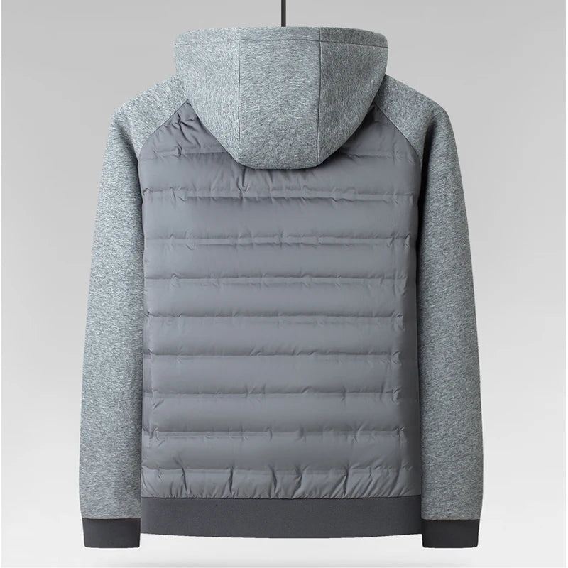 Tout Élégant À Capuche Vers Le Bas Court Manteau De Jeunesse Automne Et Hiver Doudoune Hommes Régulier - Gris